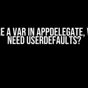 If I Store a Var in AppDelegate, Why Do I Need UserDefaults?