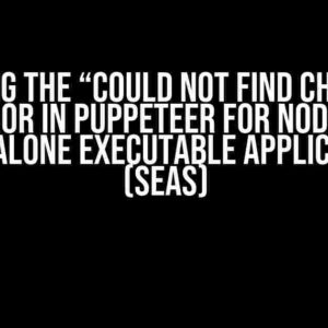 Solving the “Could Not Find Chrome” Error in Puppeteer for Node.js Standalone Executable Applications (SEAs)